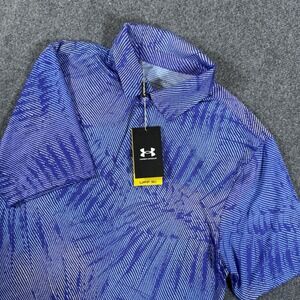 Under Armour Polo Shirt Mens Small Blue Playoff Golf‎ Performance Stretch New